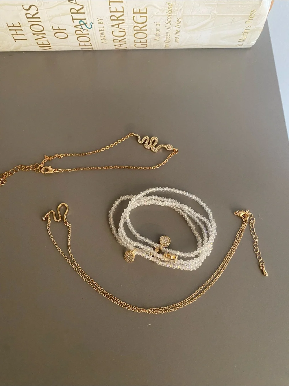 “Snakes & Sparkles” ✨ Layered jewelry set/NWOT/anklet, necklace, bracelets